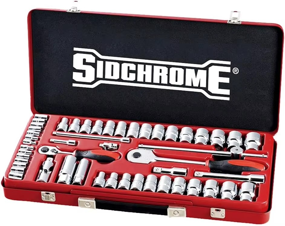 1/4-Inch and 1/2-Inch Drive Metric/AF Spanner and Socket 51-Piece Set