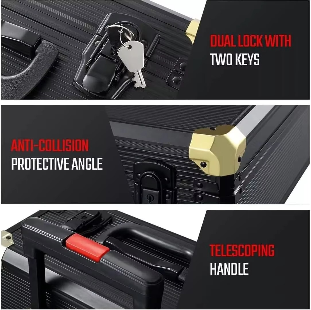 S Household Repair Tool Set - Portable Hand Tool Box Trolly Case on Wheels, Professional Mechanics Kit With Multi-Functional Wr