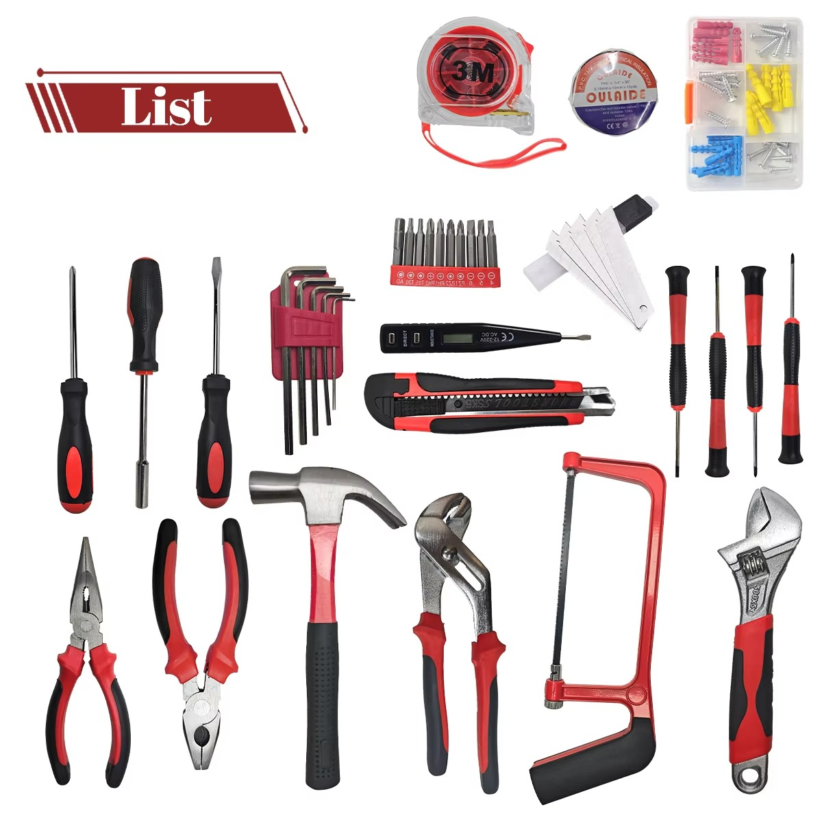 82Pcs Tool Set Premium Box Pe Engineering Plastic Home DIY Architecture and Construction