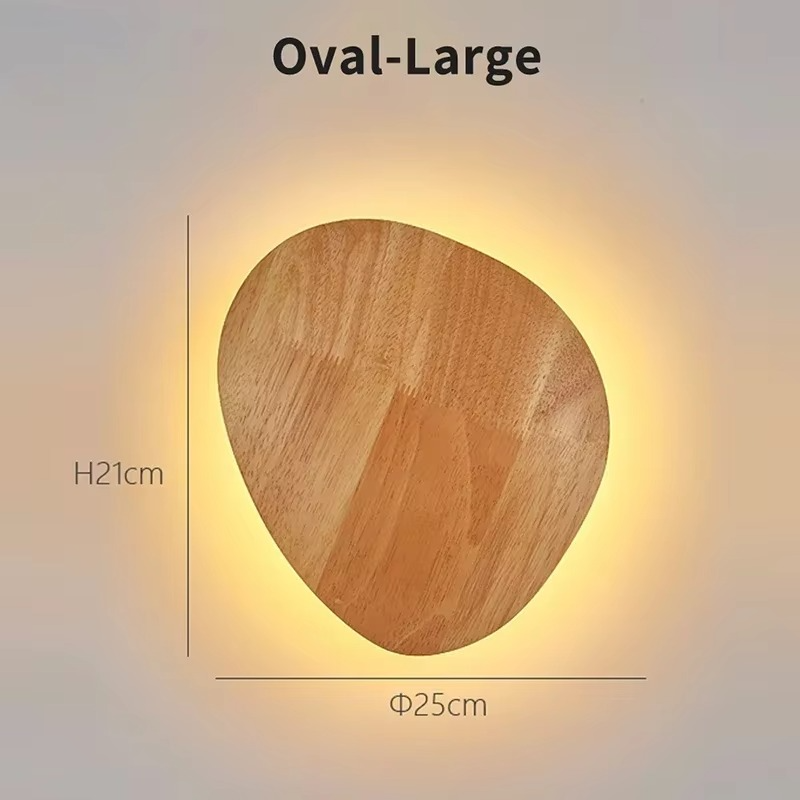 Modern LED Wall Lamp Circular Creative Wooden Wall Lamp Background Wall Bedroom Living Room Corridor Staircase Decorative Light