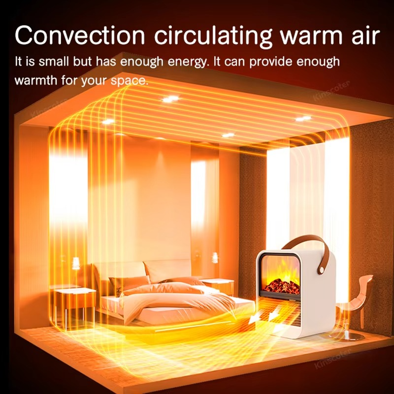 Fireplace Electric Heater Portable Desktop Heating Stove Radiator with 3D LED Flame for Indoor Home Office Room Festival Gifts
