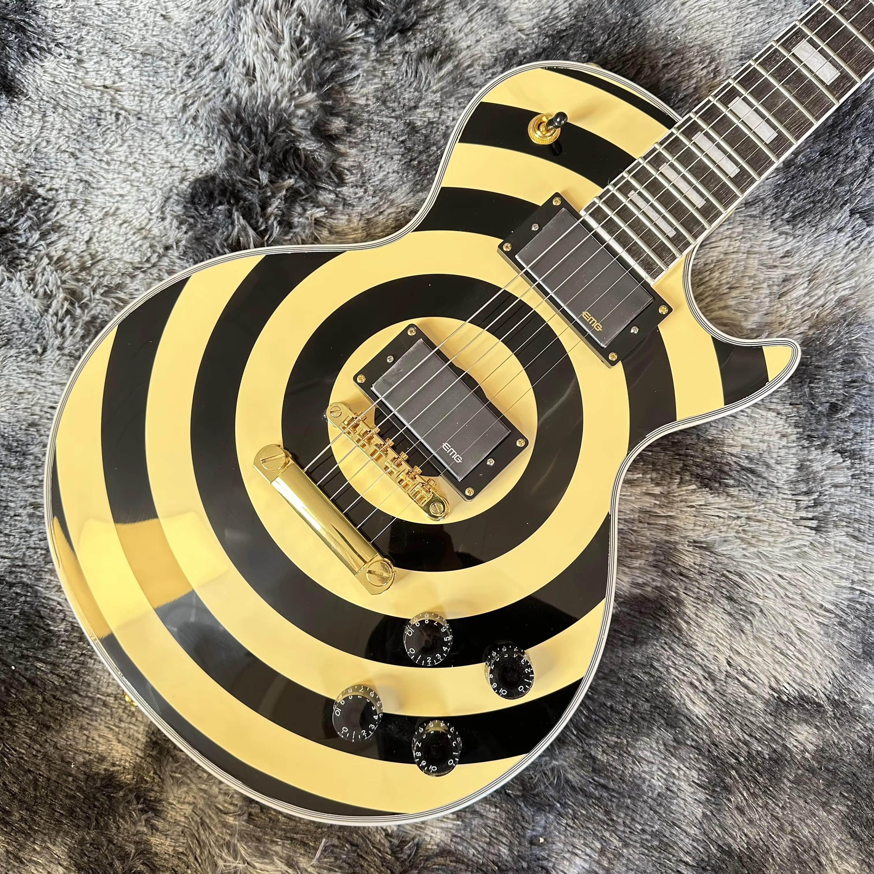 Electric Guitar ZAKK Yellow Bullseye Maple Fingerboard 2H Pickups