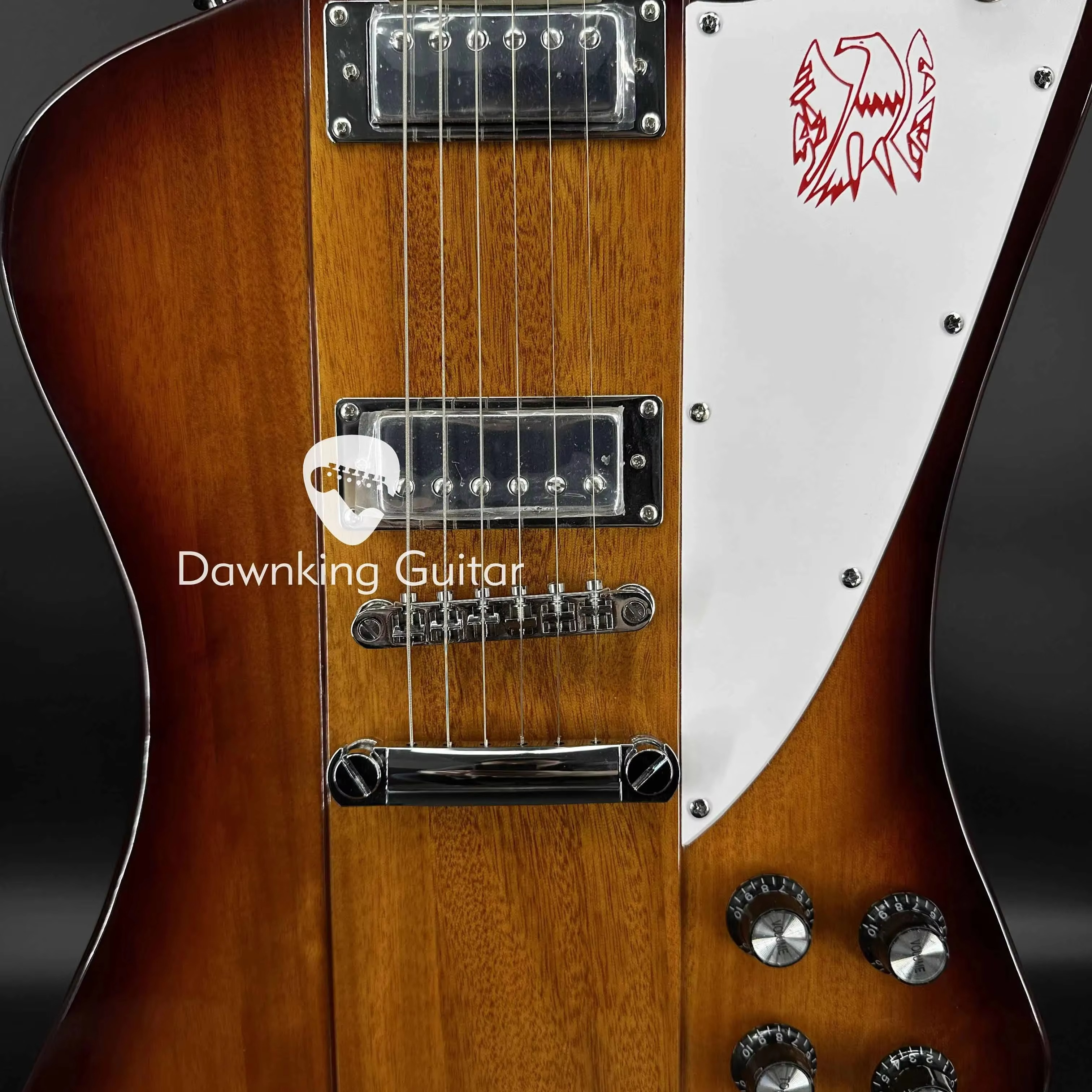 Top-quality Brown "Firebird" electric guitar pickup, chrome accessories, with a bridge, 6-string rosewood body Free shipping