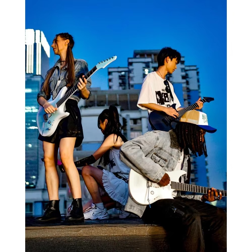 Enya Electric Guitar Inspire 39" Smart Electric Carbon Fiber Guitarra with 15W Wireless Speaker, 20 Distinct Tones