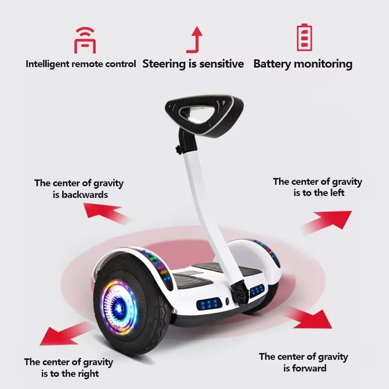 self balancing hoverboard 8/10 inch 36/54V Kids Adult Smart Handle Leg Bar Electric Scooter 2 Wheel Stand Up Self Balancing Hove