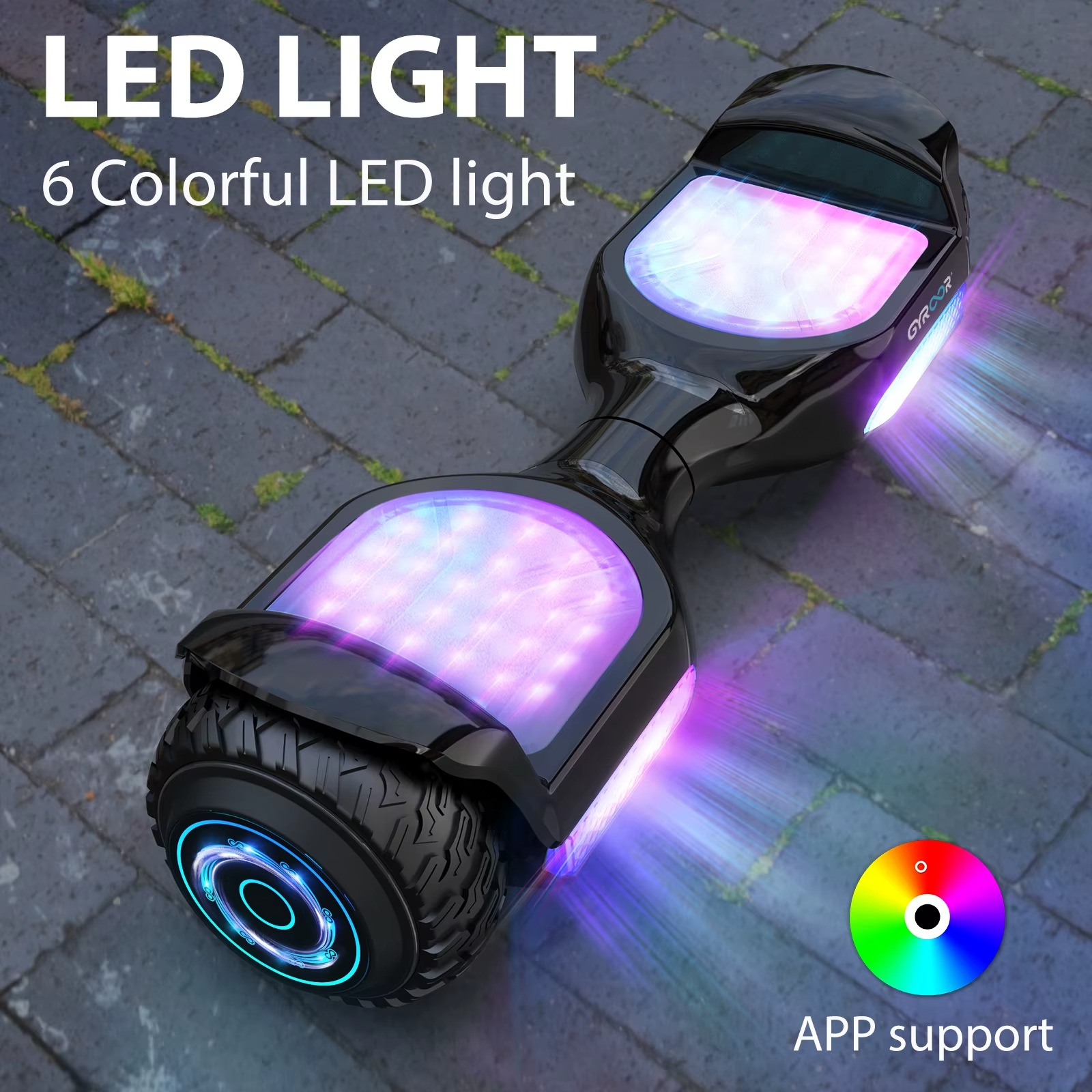 Cheap Original 6.5'' 2 Wheel Led Light Electric Scooter Hoverboards with Self Balance Black-500w-36V-6.5 inch