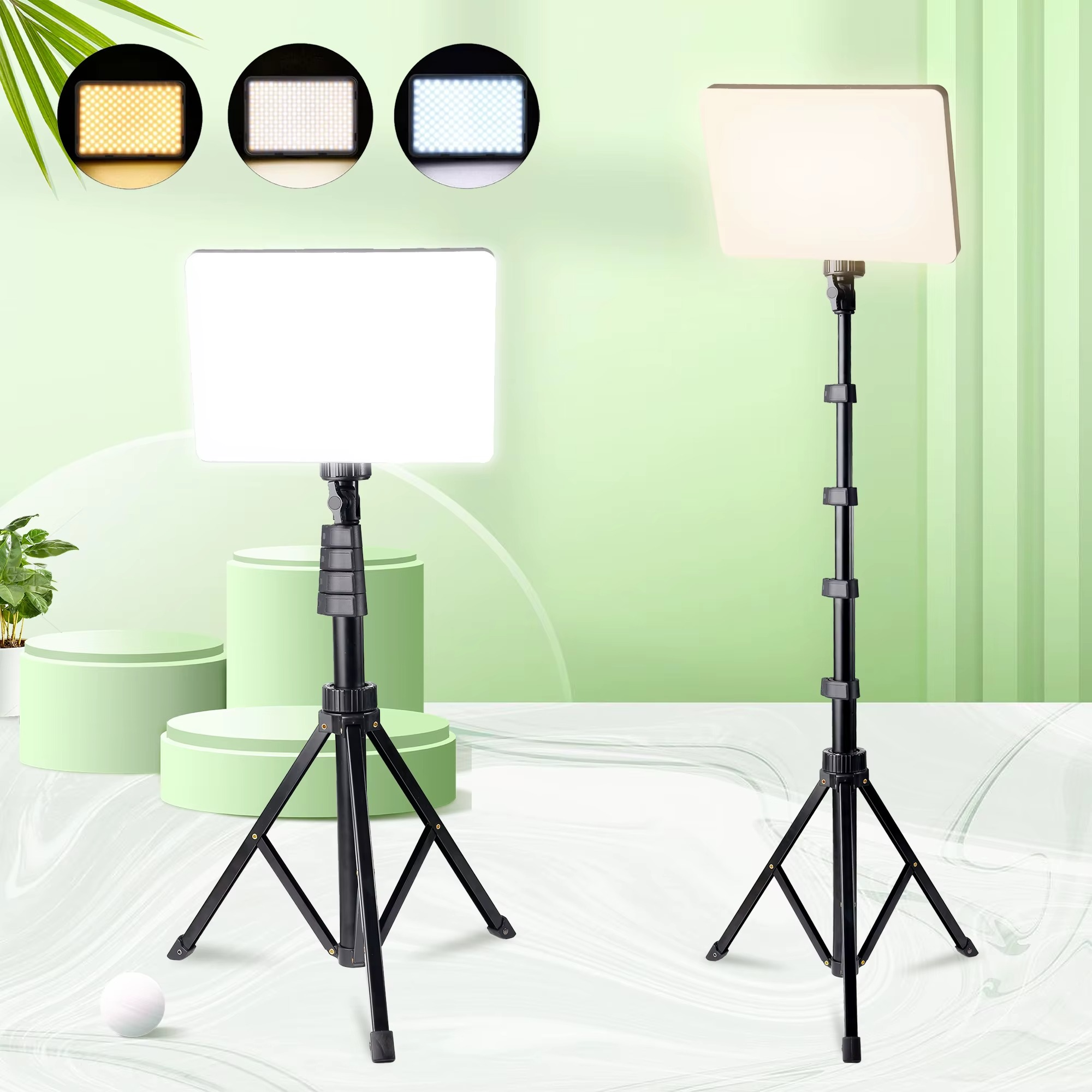LED Rectangular Video Light Dimmable Continuous Photography Lighting Kit Fill Lamp Light Panel Photography Lighting With Tripod