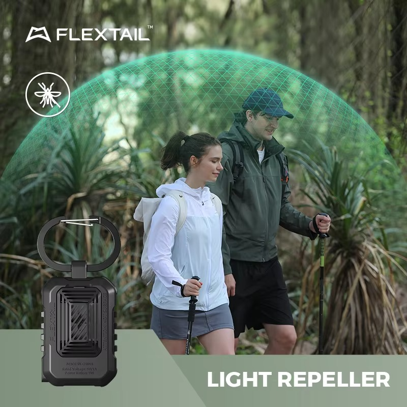 FLEXTAILGEAR Portable Mosquito Repeller LIGHT REPELLER 2 Modes & Repellent Mats, IPX4 Waterproof Design for Outdoor