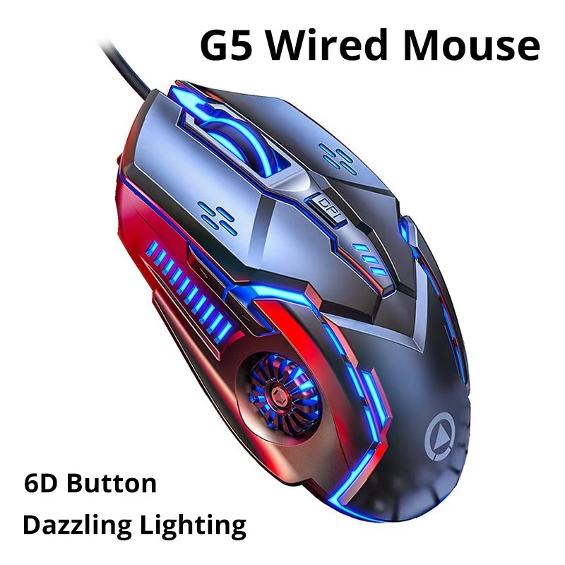 Silver Eagle G5 Mute Wired Mouse Six Keys Luminous Game E-Sports Machinery Computer Accessories