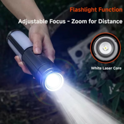 WESTTUNE Multi-functional Camping Light 2 in 1 LED High Bright Flashlight USB Rechargeable Camping Tent Lantern Emergency Lamp