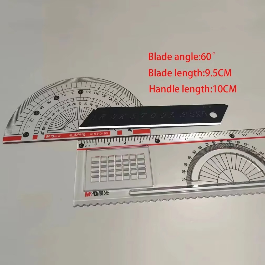 100PCS Carbon Steel Replace Utility Knife Blade 100mm*18mm*6mm Thick Black DIY Tool Carving Blades For Student Office Stationery