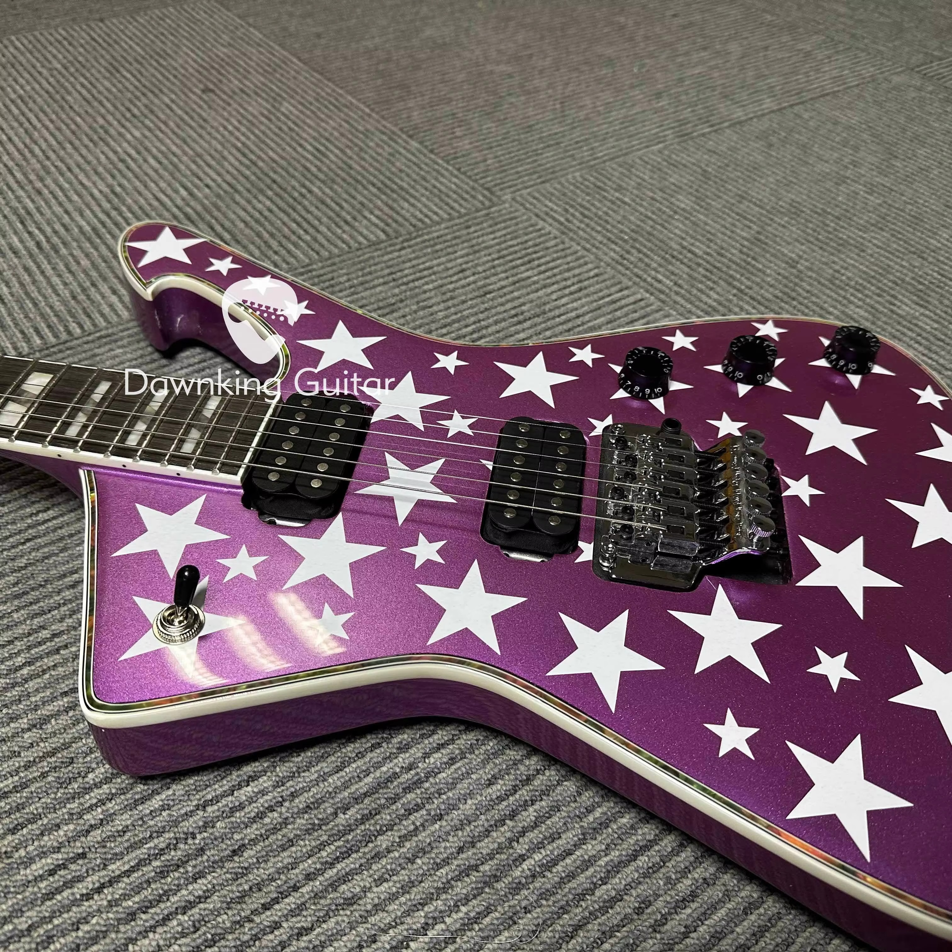 Fast Ship Iceman Electric Guitar Star Top Chrome Hardware FR Bridge 6-String XI free shipping