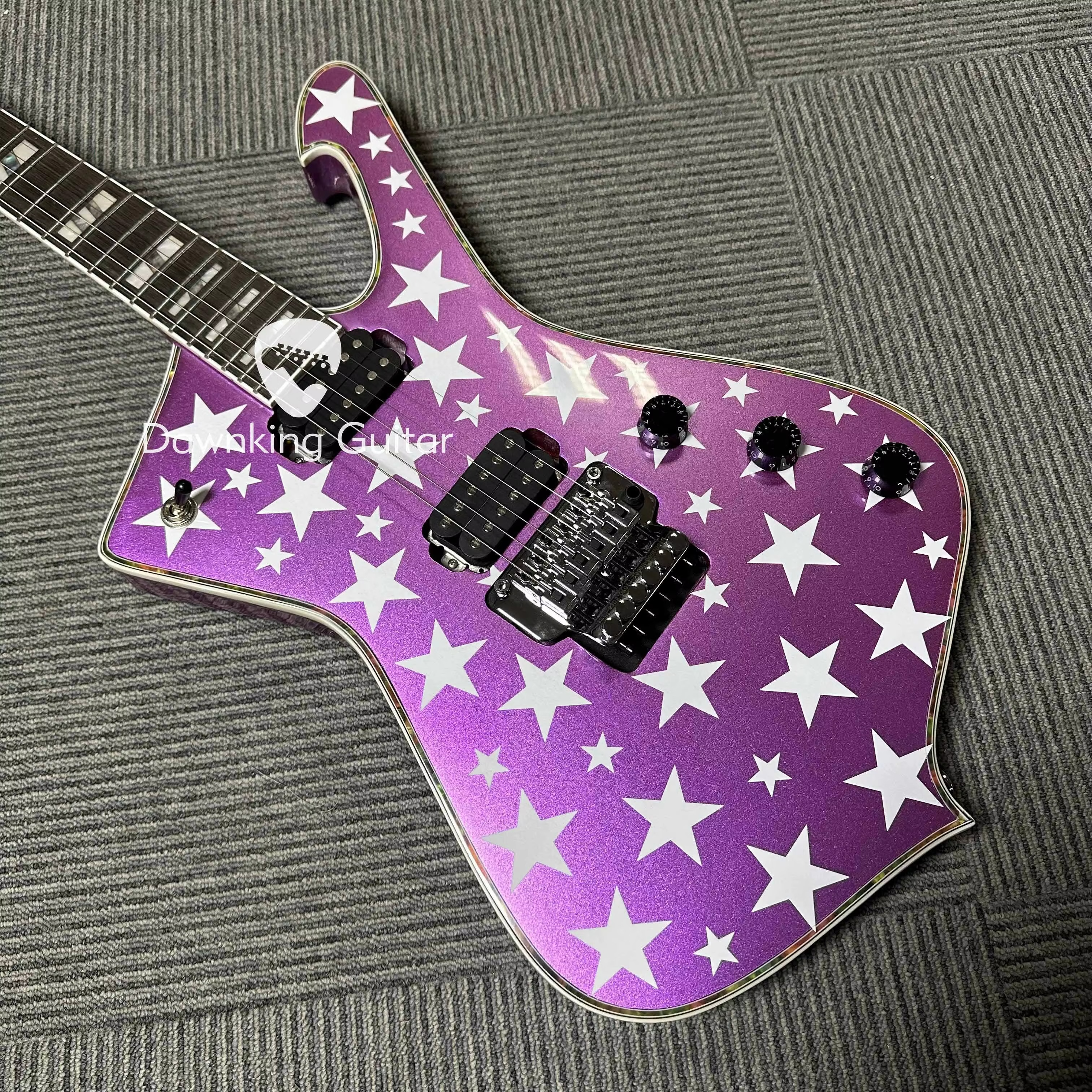 Fast Ship Iceman Electric Guitar Star Top Chrome Hardware FR Bridge 6-String XI free shipping