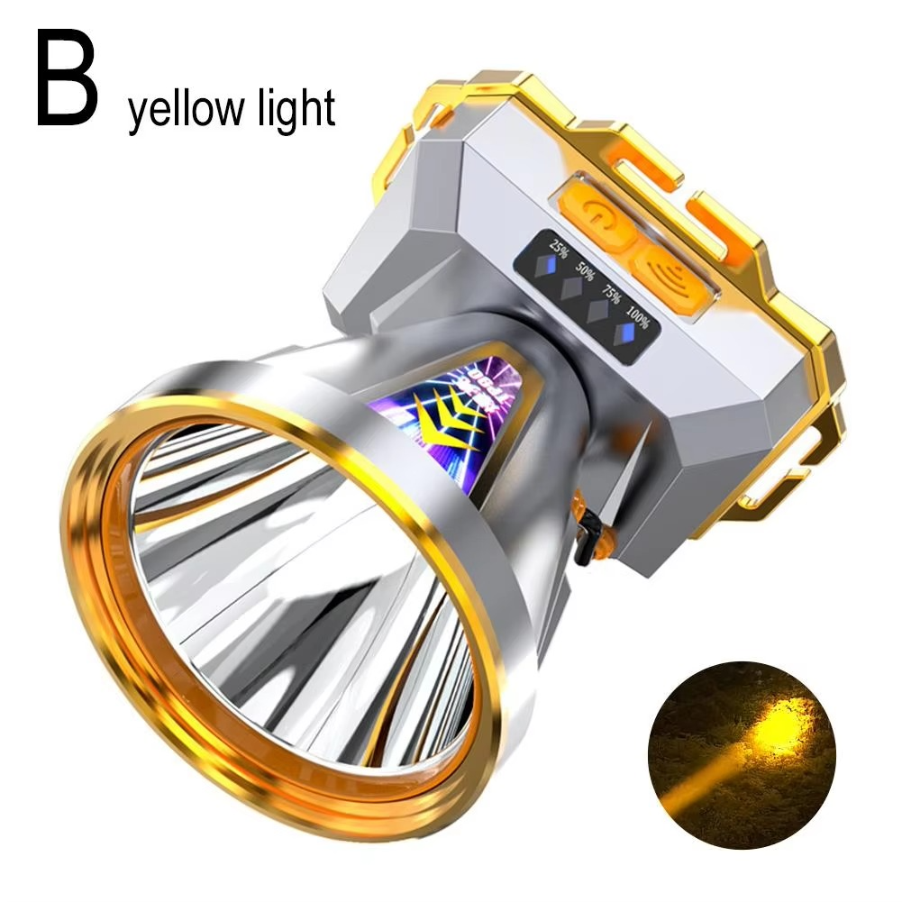 LED Headlight Flashlight Light Source Rechargeable Camping Headlamp Hunting Head Light Torch Fishing Head Lamp Power Display