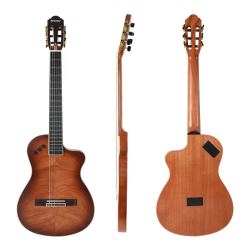 39-inch Classical Wooden Electric Box Guitar Thin Barrel Missing Corners Solid Wood Guitar Professional Performance Instruments