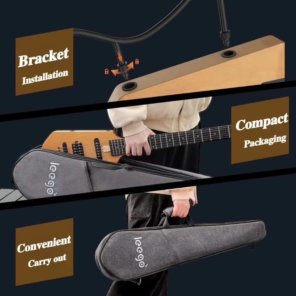 Electric Guitar Portable Detachable High Quality Electric Guitars Professional Headless Guitars Travel Musical Instruments