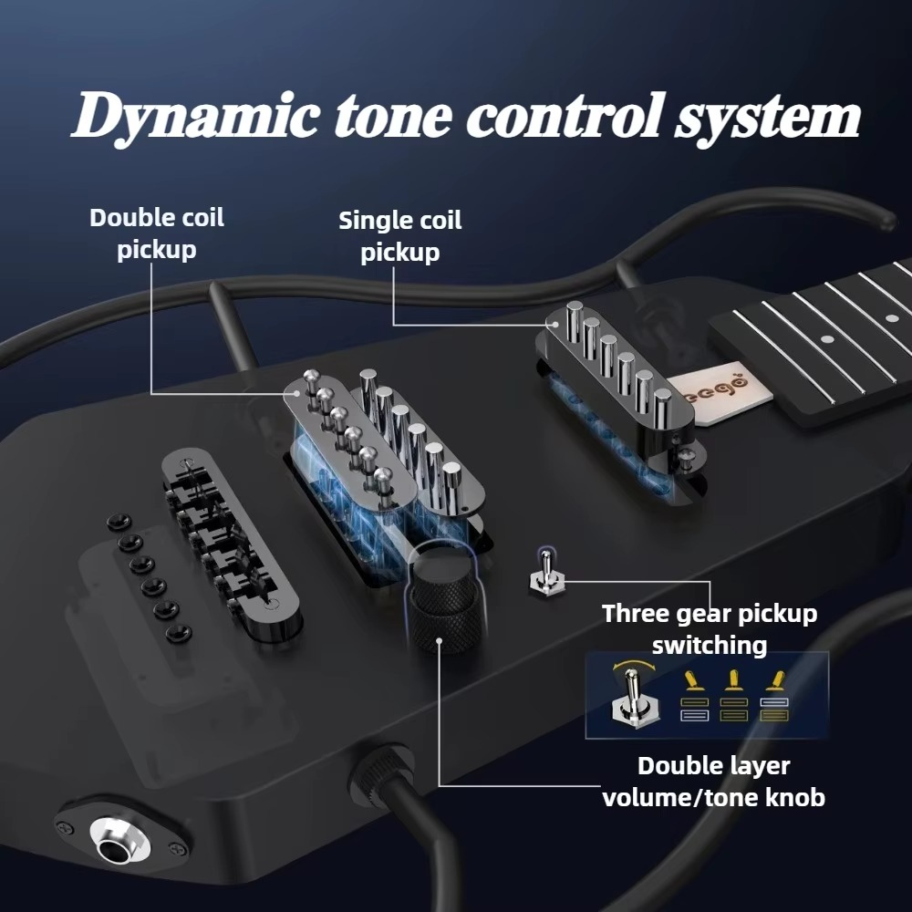 Electric Guitar Portable Detachable High Quality Electric Guitars Professional Headless Guitars Travel Musical Instruments