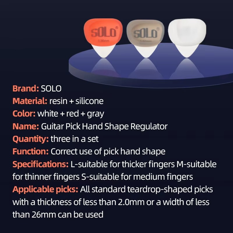 Solo Guitar Pick Set Folk Acoustic Guitar Silicone Non-Slip Speed Playing Electric Guitar Ukulele Hand Specificator
