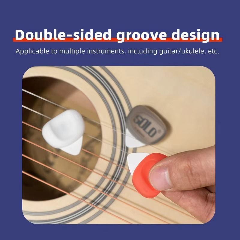 Solo Guitar Pick Set Folk Acoustic Guitar Silicone Non-Slip Speed Playing Electric Guitar Ukulele Hand Specificator