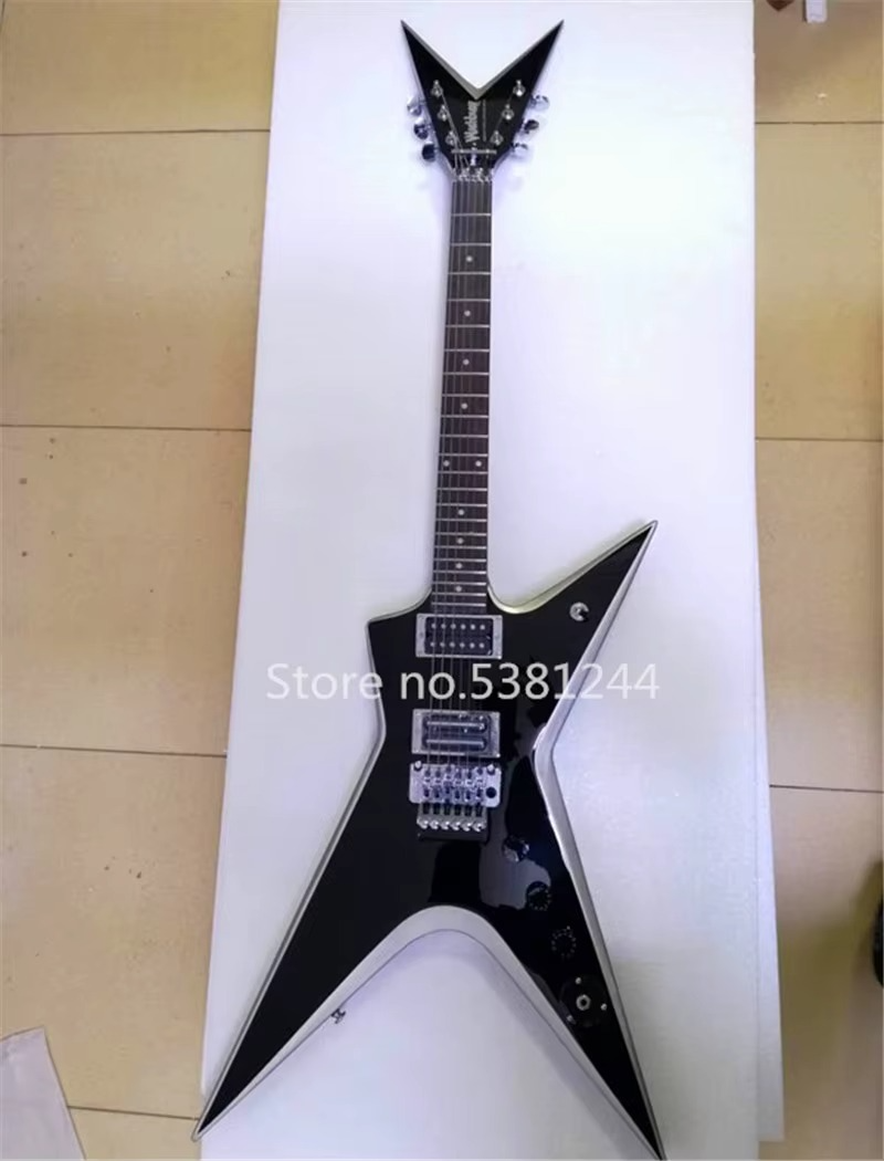 Free transportation, 6-string electric guitar, black paint, silver edge, silver accessories, trill system, customizable
