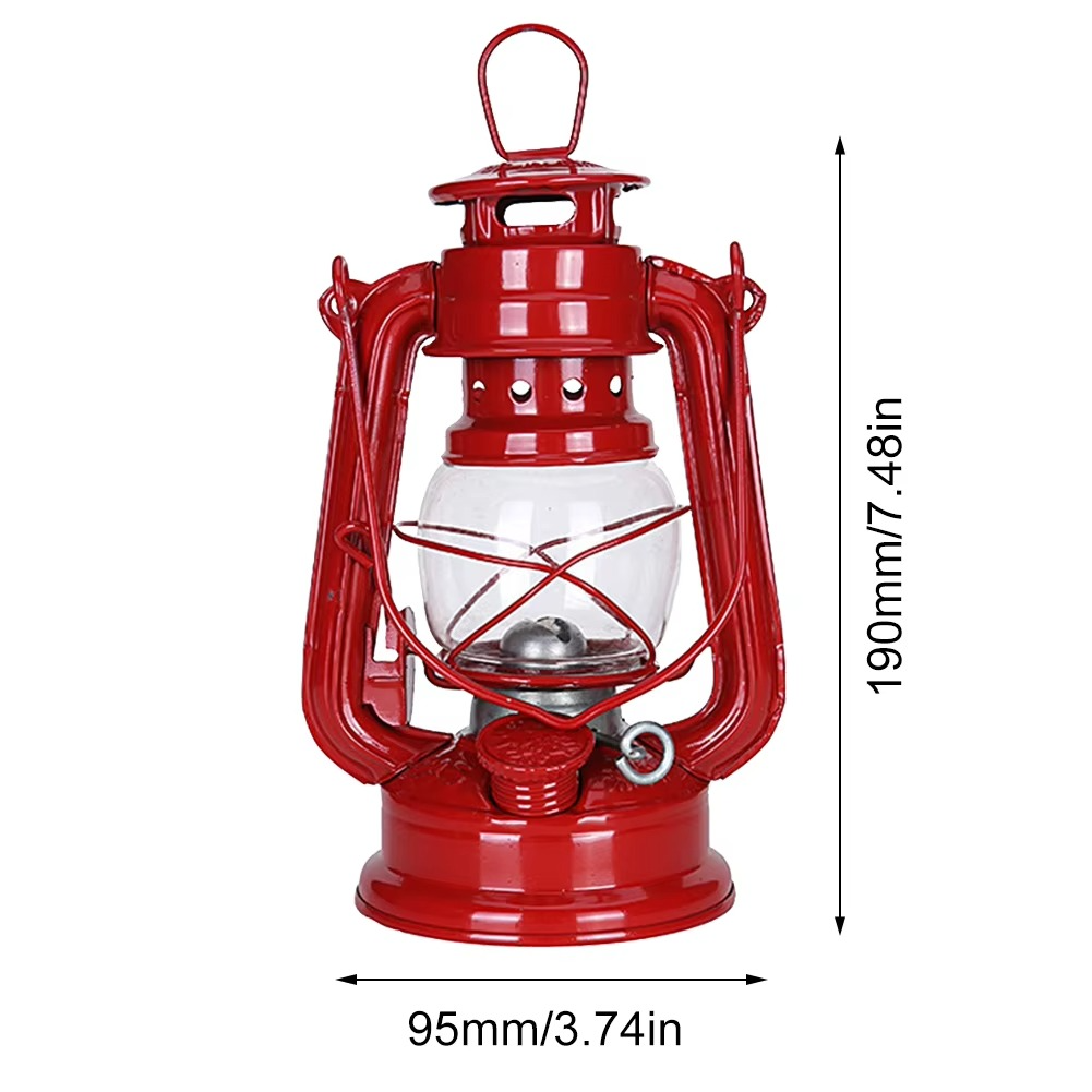 Vintage Oil Burning Lantern Metal Kerosene Lantern Hurricane Table Lamps Portable Handheld Fuel Lamp Outdoor Camping Table Lamp