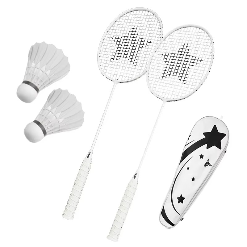 Professional Badminton Rackets with 2pcs Shuttlecocks Backpack 4U Aluminum-carbon Integration 26 Pounds Battledore for Outdoor