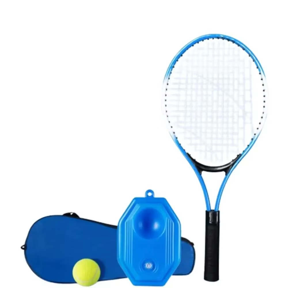 1 Set Single Tennis Racket Set for Kids Shock Absorbing Portable Tennis Trainer Rebound Lightweight Sports Game Outdoor Toys