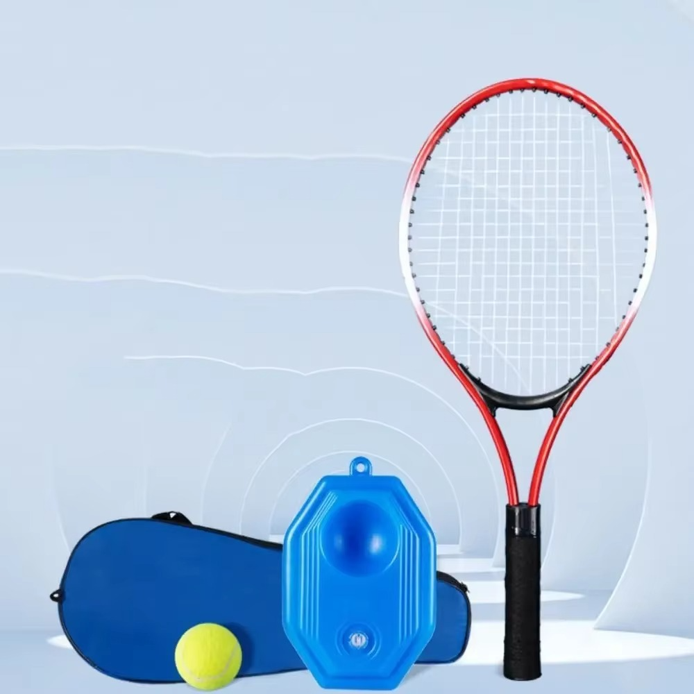 1 Set Single Tennis Racket Set for Kids Shock Absorbing Portable Tennis Trainer Rebound Lightweight Sports Game Outdoor Toys