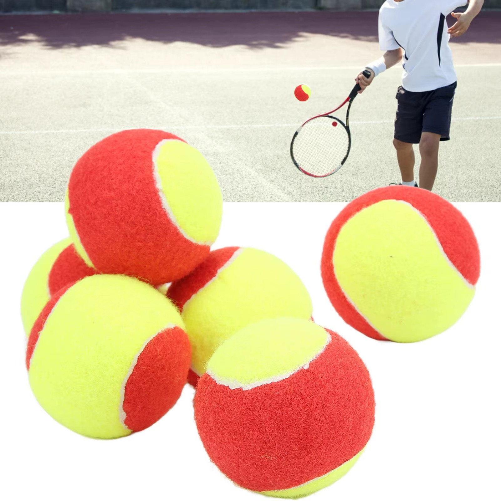 Kids Soft Elastic Tennis Balls Premium Pressureless Plush for outdoor for training for practice