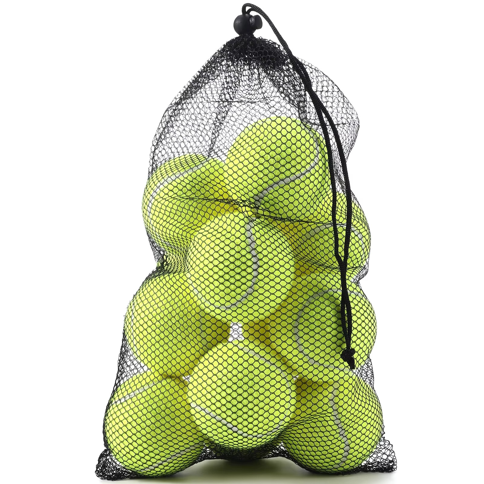 Tennis Balls High Elasticity Durable Training Balls for Beginners Practice Tennis Ball with Mesh Bag Wool Rubber Tennis Balls