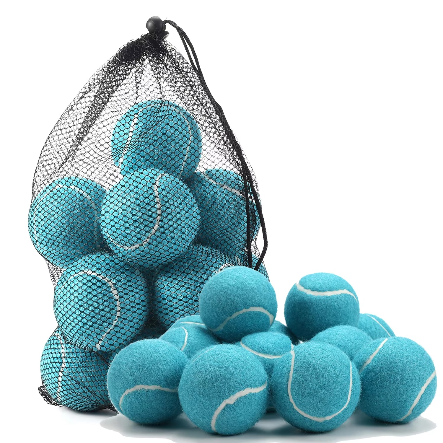 Tennis Balls High Elasticity Durable Training Balls for Beginners Practice Tennis Ball with Mesh Bag Wool Rubber Tennis Balls