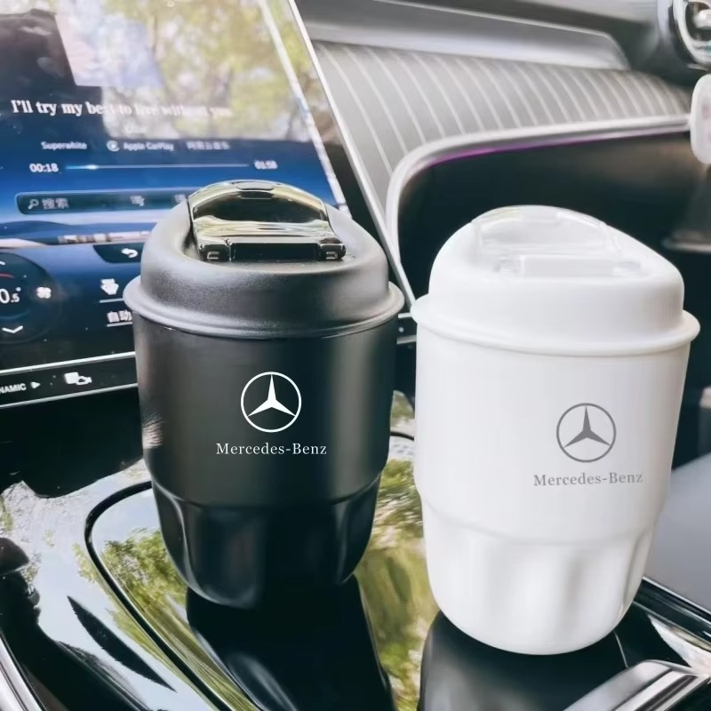 2025 New Car Portable Travel Coffee Cup 316 Stainless Steel Insulated Cup for Mercedes Benz B/C/E/S Class A Class C200L GLC GLK