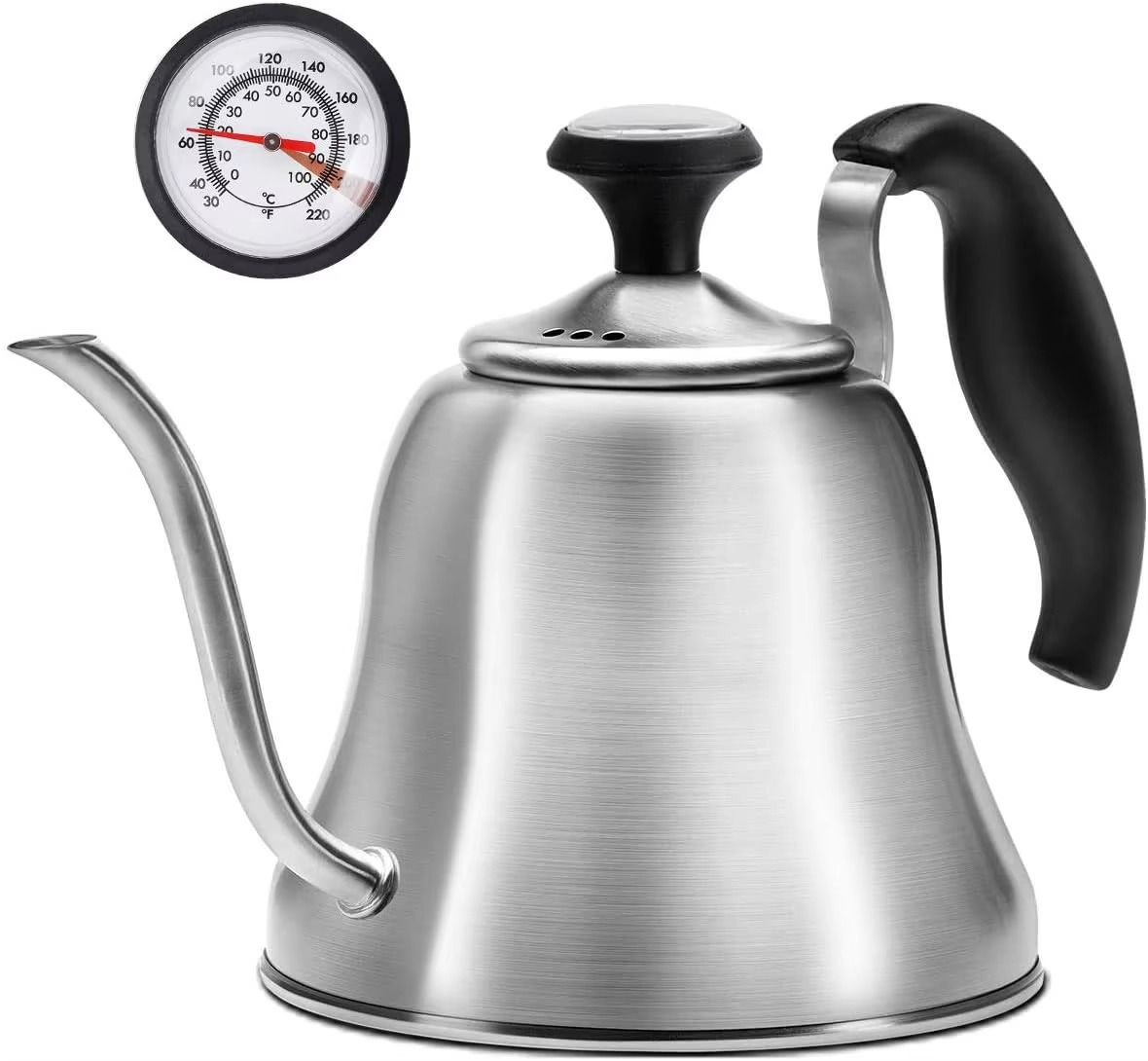 Tea Kettle with Thermometer for Stove Top Gooseneck Kettle, Pour Over Coffee Tea Pot, Goose Neck Tea Pot Stovetop, Hot Water Hea