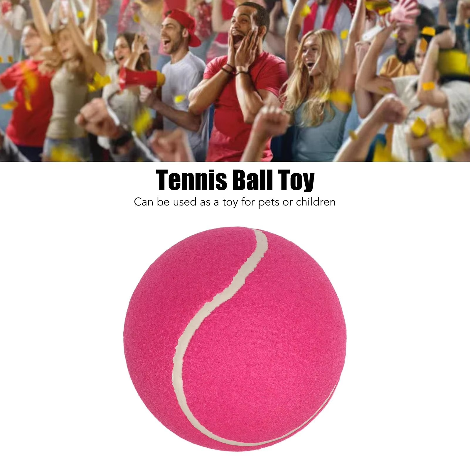 Jumbo 8 Inch Inflatable Tennis Ball Durable Rubber Core Plush Felt Portable Pet for training Toy