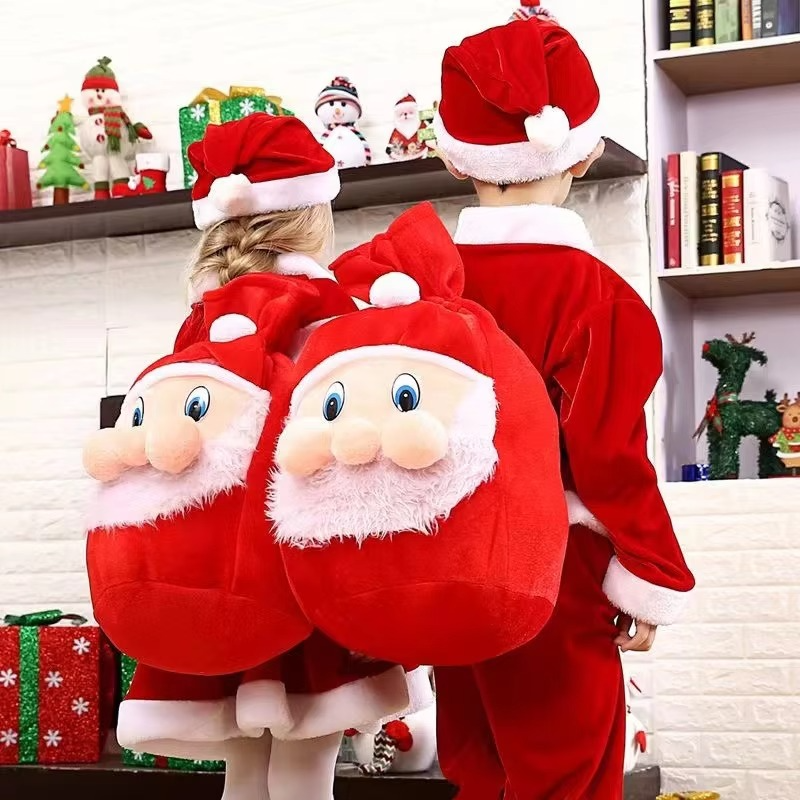 Funny Santa Claus Gift Bag Christmas Cosplay Props Christmas Ornament Backpack Merry Christmas Decor 2025 Happy New Year 2026