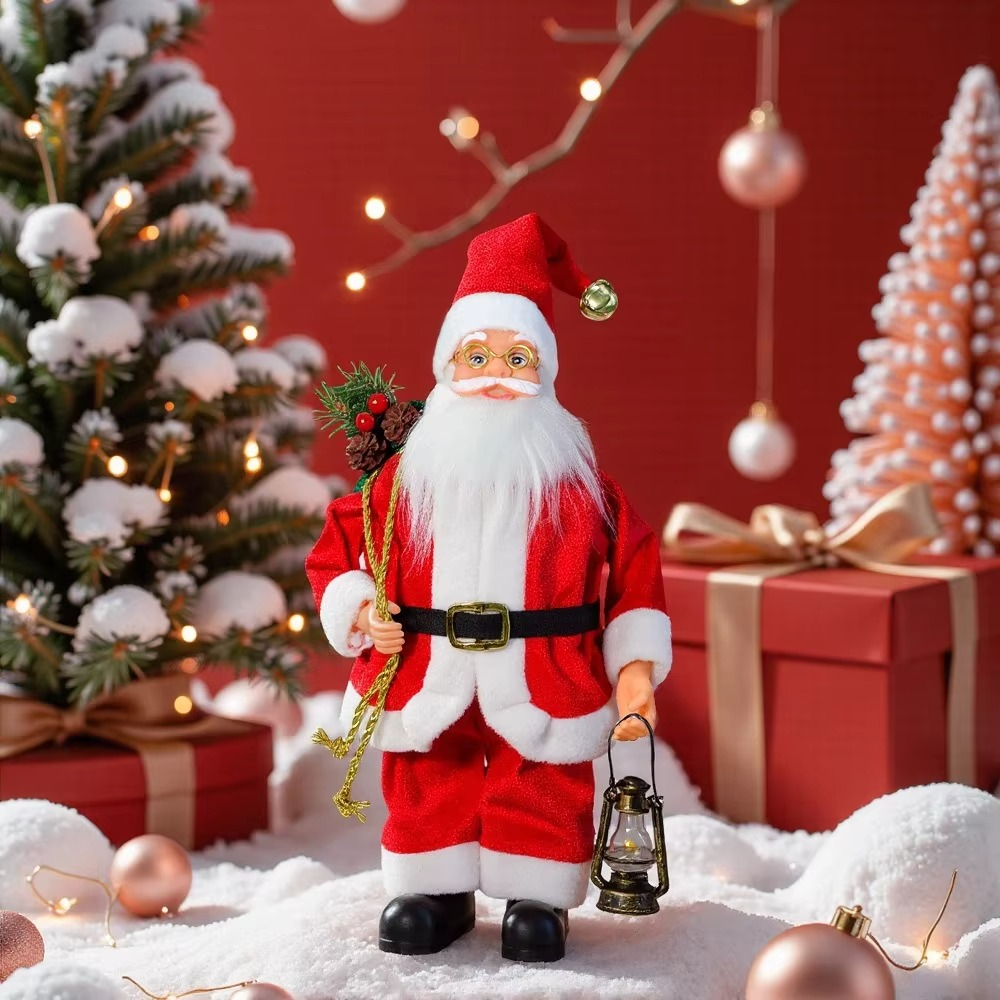 13inch Standing Santa Claus Desktop Ornament Xmas Window Doll Kids Favors Gifts Merry Christmas Decor Happy New Year 2026