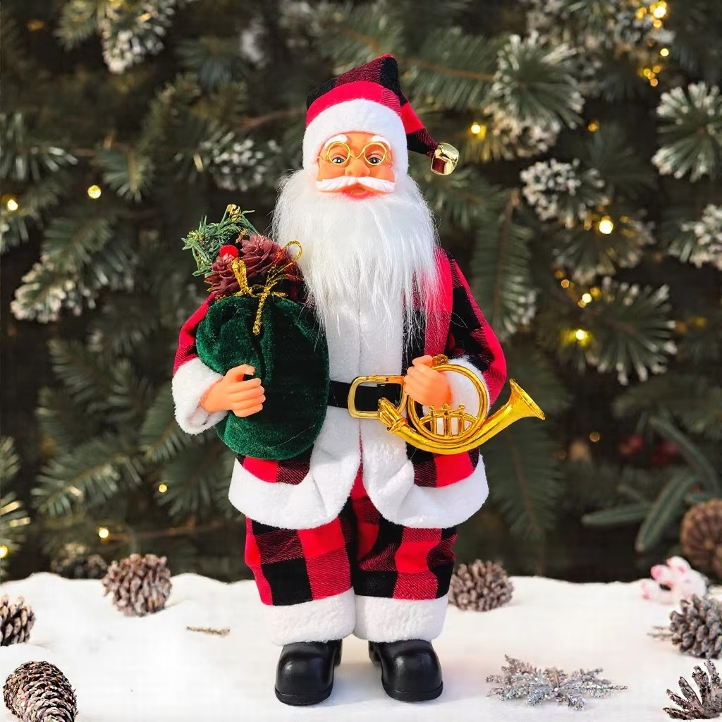 13inch Standing Santa Claus Desktop Ornament Xmas Window Doll Kids Favors Gifts Merry Christmas Decor Happy New Year 2026