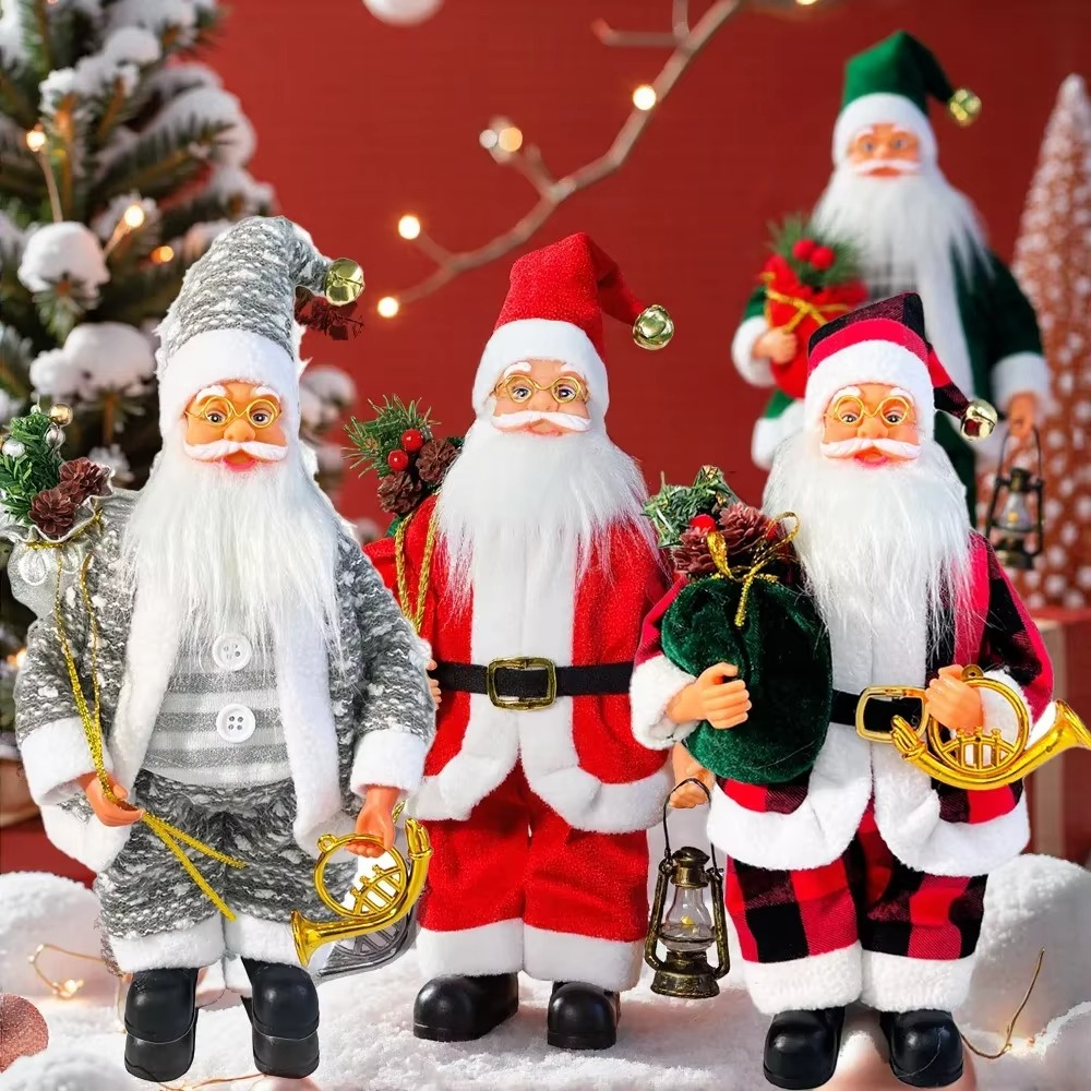13inch Standing Santa Claus Desktop Ornament Xmas Window Doll Kids Favors Gifts Merry Christmas Decor Happy New Year 2026