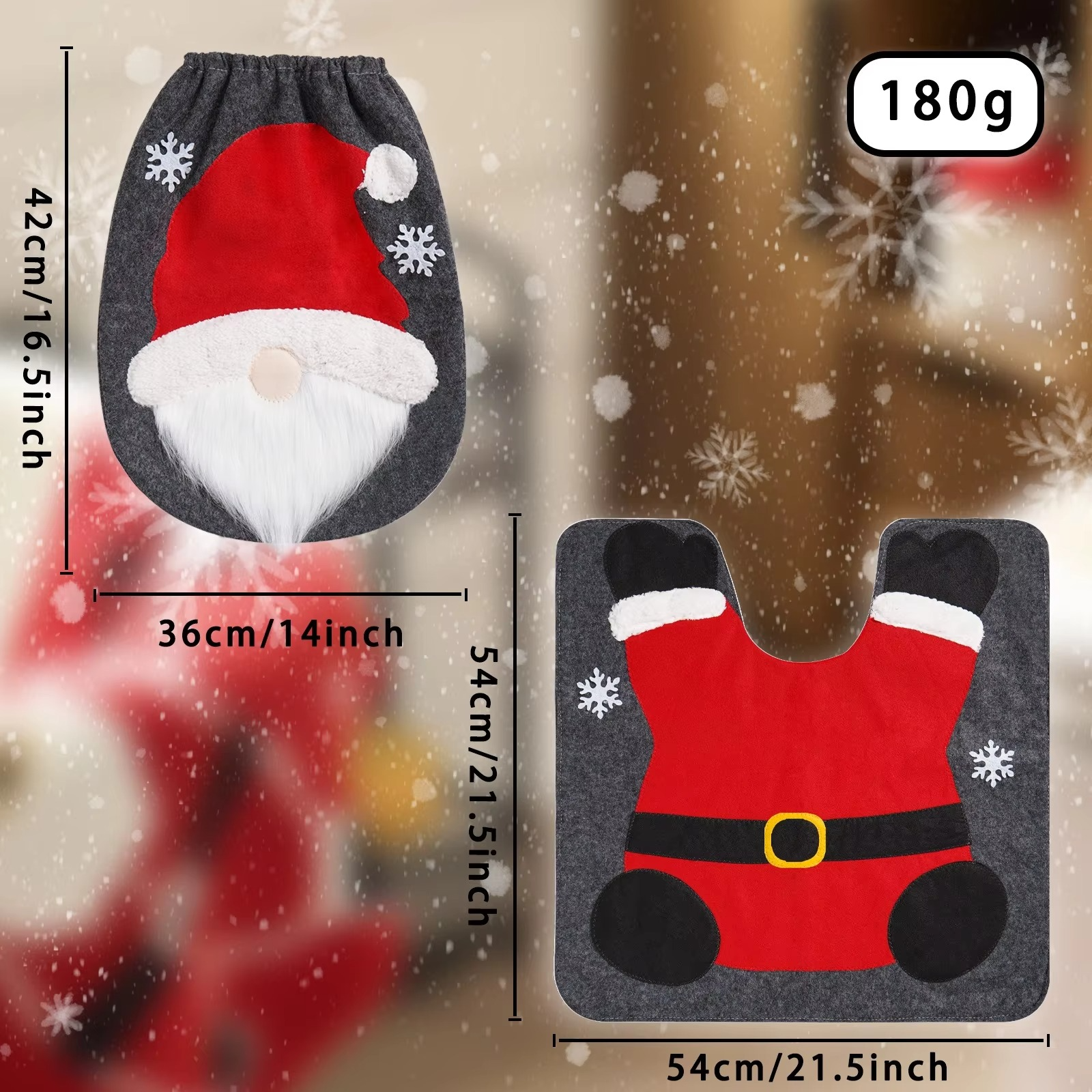 Christmas Toilet Set Cartoon Santa Claus Snowman Elk Toilet Seat Floor Mat Decoration Merry Chistmas Decor Happy New Year 2026