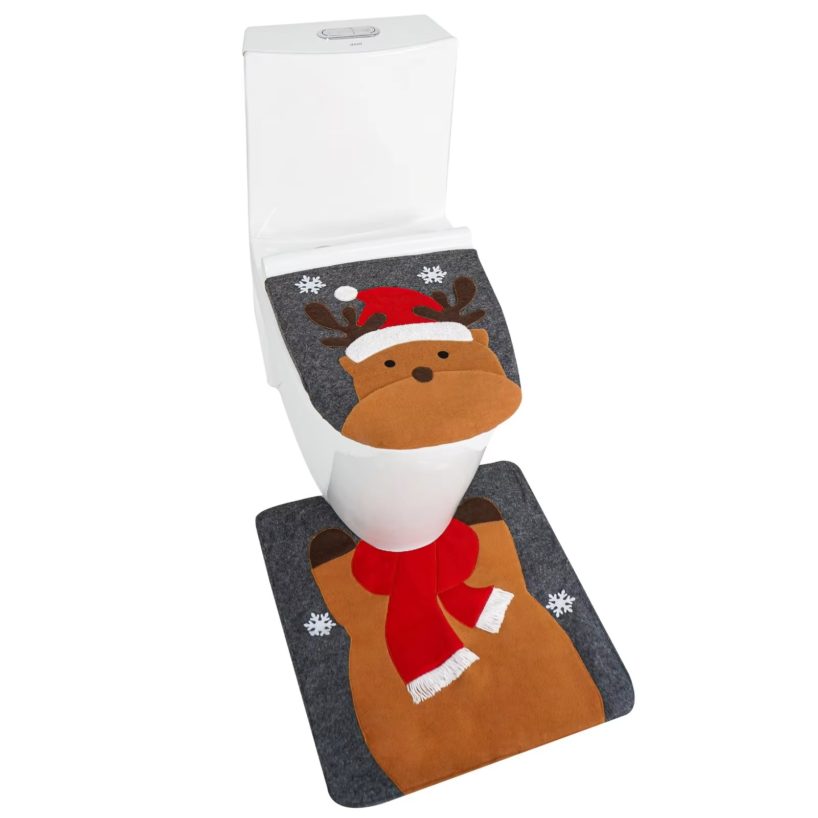 Christmas Toilet Set Cartoon Santa Claus Snowman Elk Toilet Seat Floor Mat Decoration Merry Chistmas Decor Happy New Year 2026
