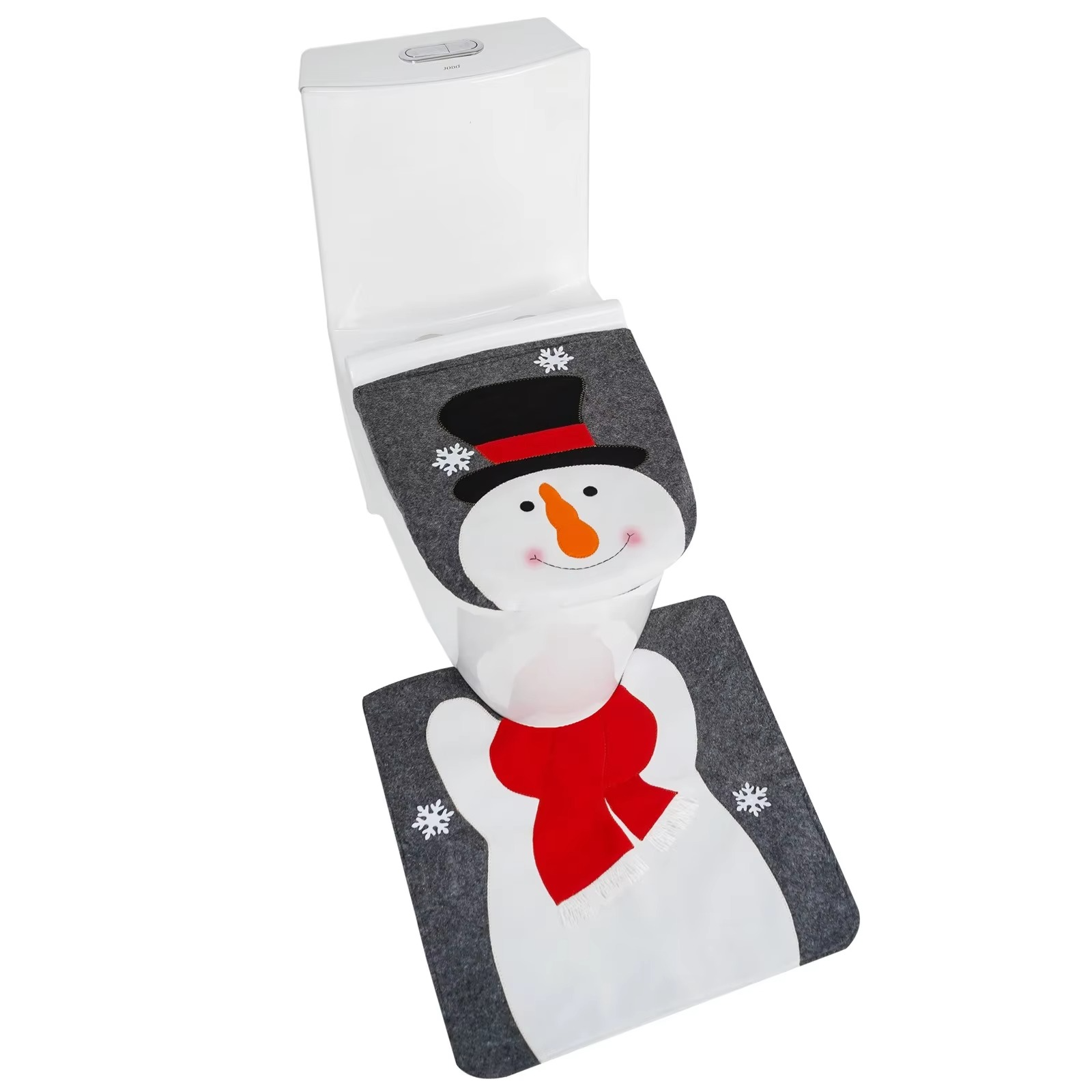 Christmas Toilet Set Cartoon Santa Claus Snowman Elk Toilet Seat Floor Mat Decoration Merry Chistmas Decor Happy New Year 2026