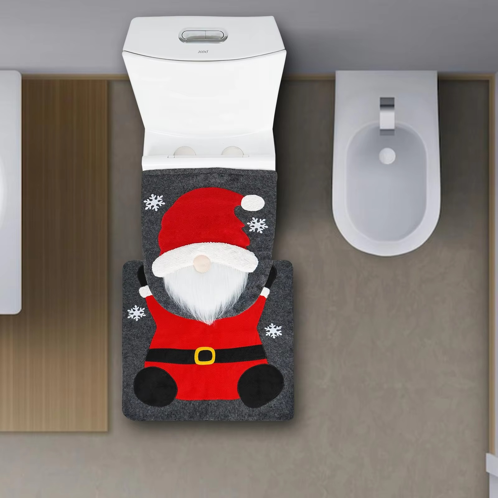 Christmas Toilet Set Cartoon Santa Claus Snowman Elk Toilet Seat Floor Mat Decoration Merry Chistmas Decor Happy New Year 2026
