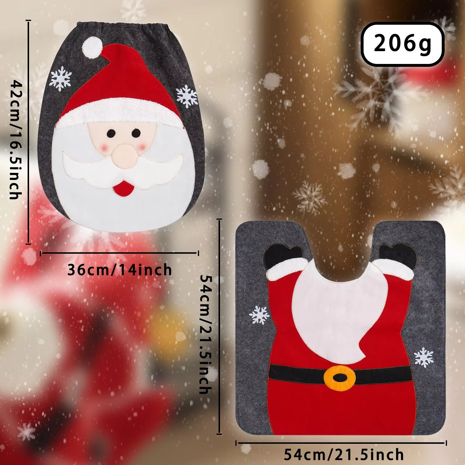 Christmas Toilet Set Cartoon Santa Claus Snowman Elk Toilet Seat Floor Mat Decoration Merry Chistmas Decor Happy New Year 2026