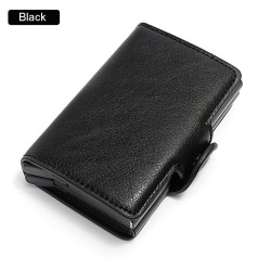 RFID Wallet PU Crazy Horse Leather | Men’s Slim Money Clip & Credit Card Holder