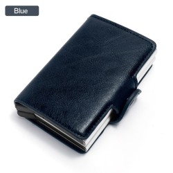RFID Wallet PU Crazy Horse Leather | Men’s Slim Money Clip & Credit Card Holder
