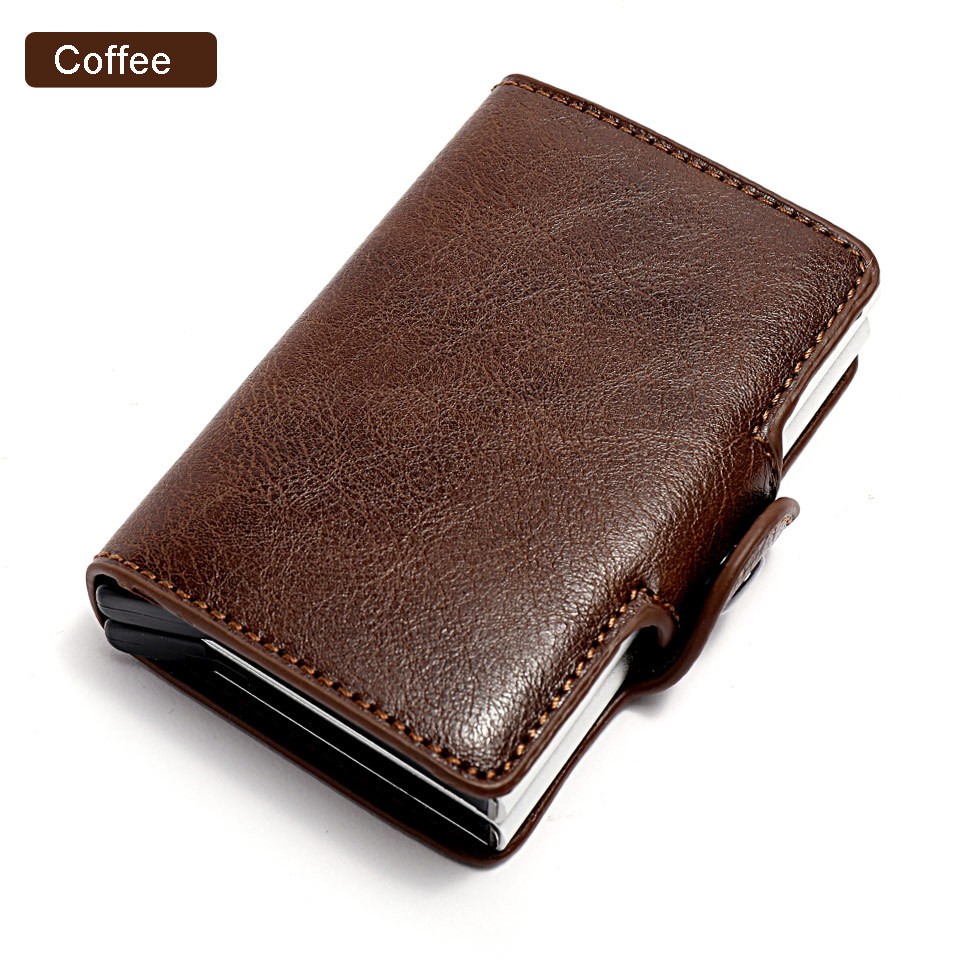 RFID Wallet PU Crazy Horse Leather | Men’s Slim Money Clip & Credit Card Holder