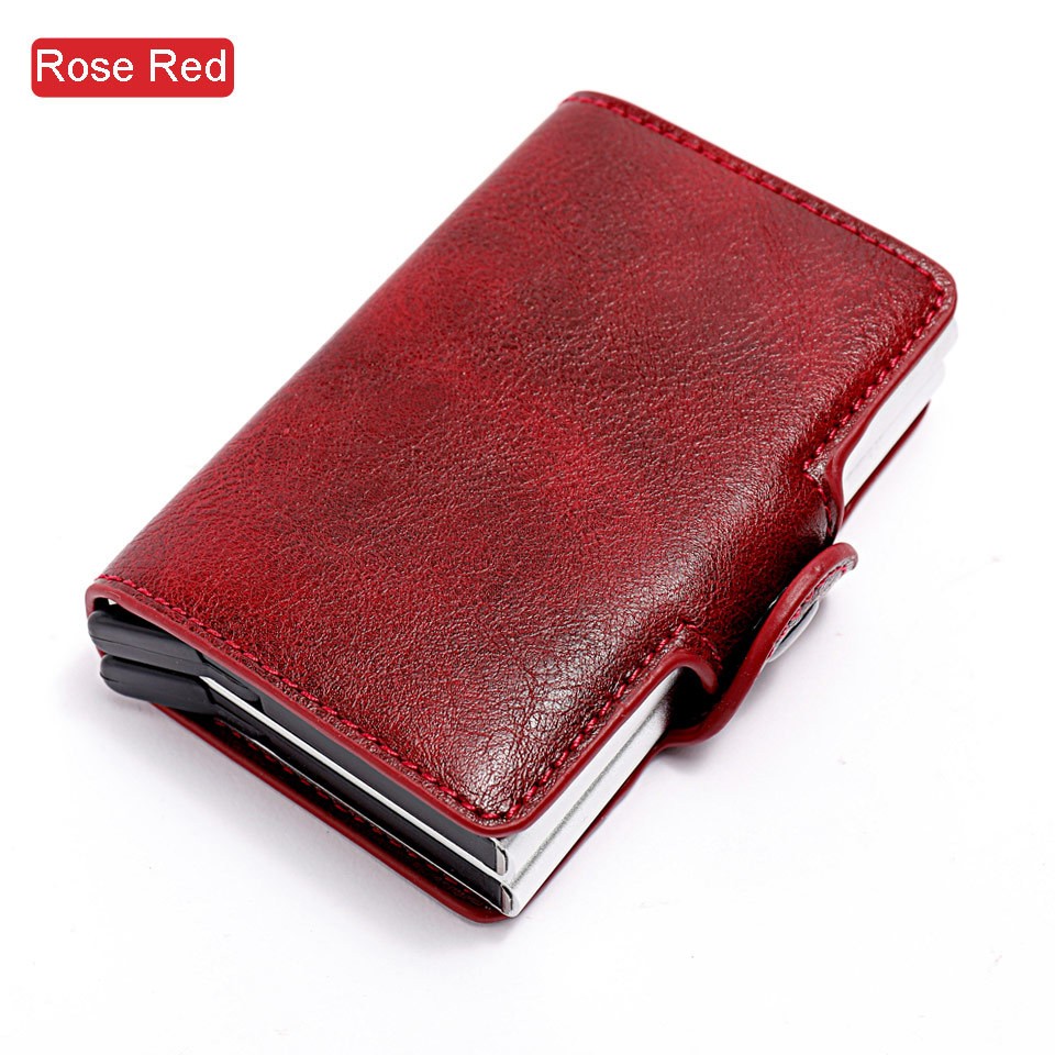 RFID Wallet PU Crazy Horse Leather | Men’s Slim Money Clip & Credit Card Holder