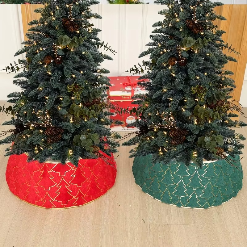 Christmas Tree Decor Surround Base Plush Fabric Tree Surrounder Ornament Bases Tree Skirt Plush Collar New Year Party Decoration
