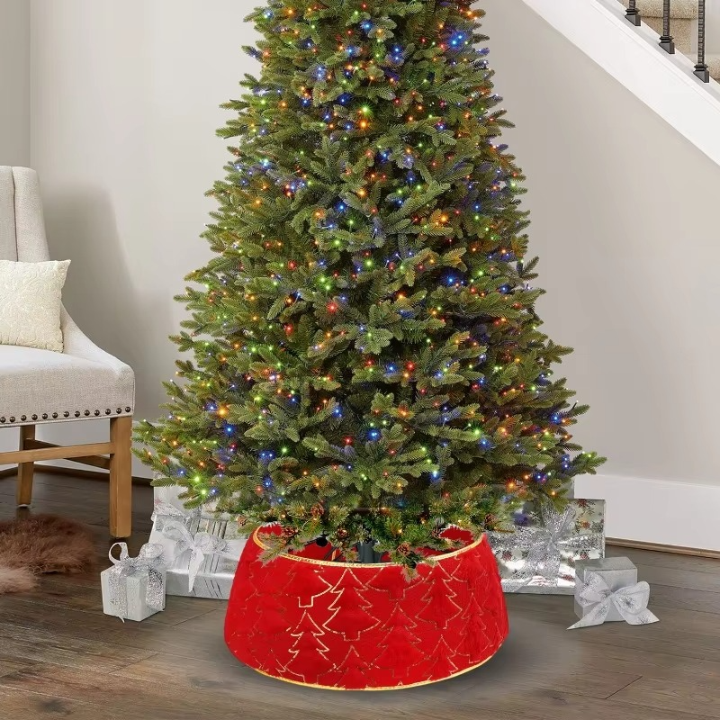Christmas Tree Decor Surround Base Plush Fabric Tree Surrounder Ornament Bases Tree Skirt Plush Collar New Year Party Decoration