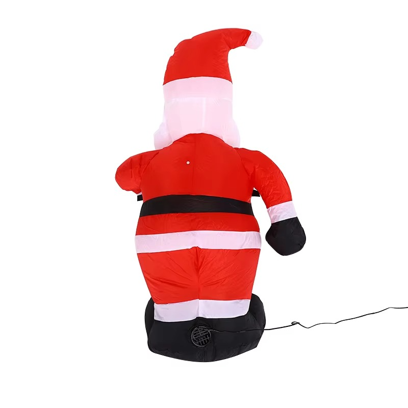 4ft Christmas Inflatables Blow Up Santa Claus with Candy Cane Yard Decorations, Inflatable Santa Claus Christmas Outdoor